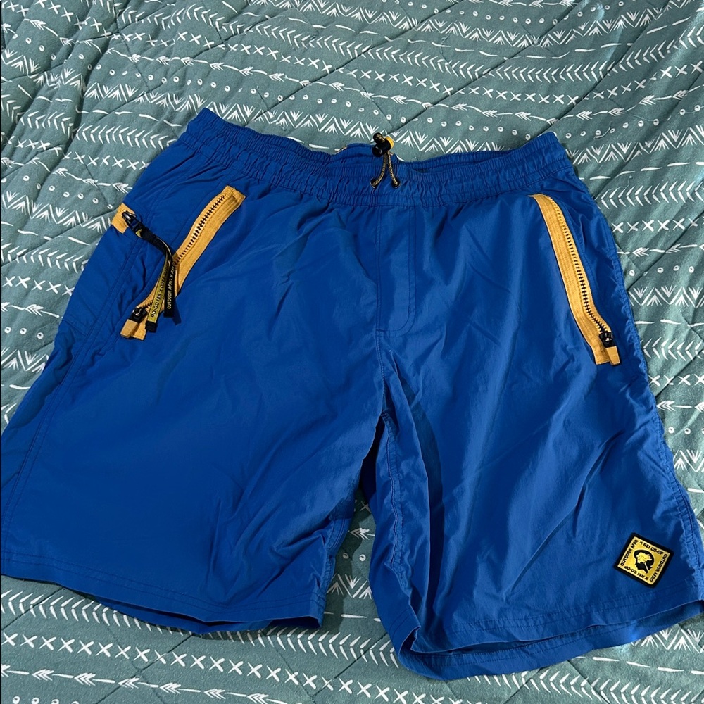 REI Blue and Yellow Athletic Shorts